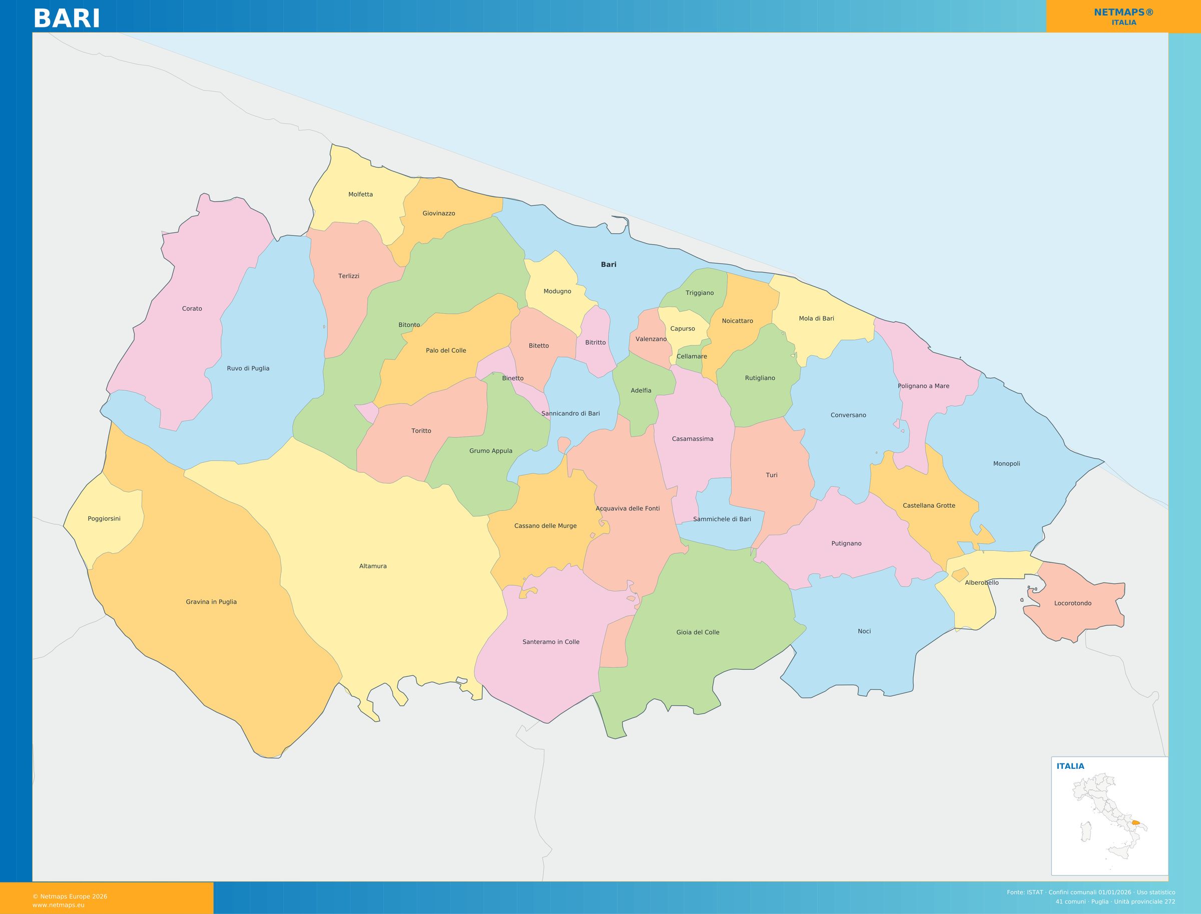 Mappa della provincia di Bari