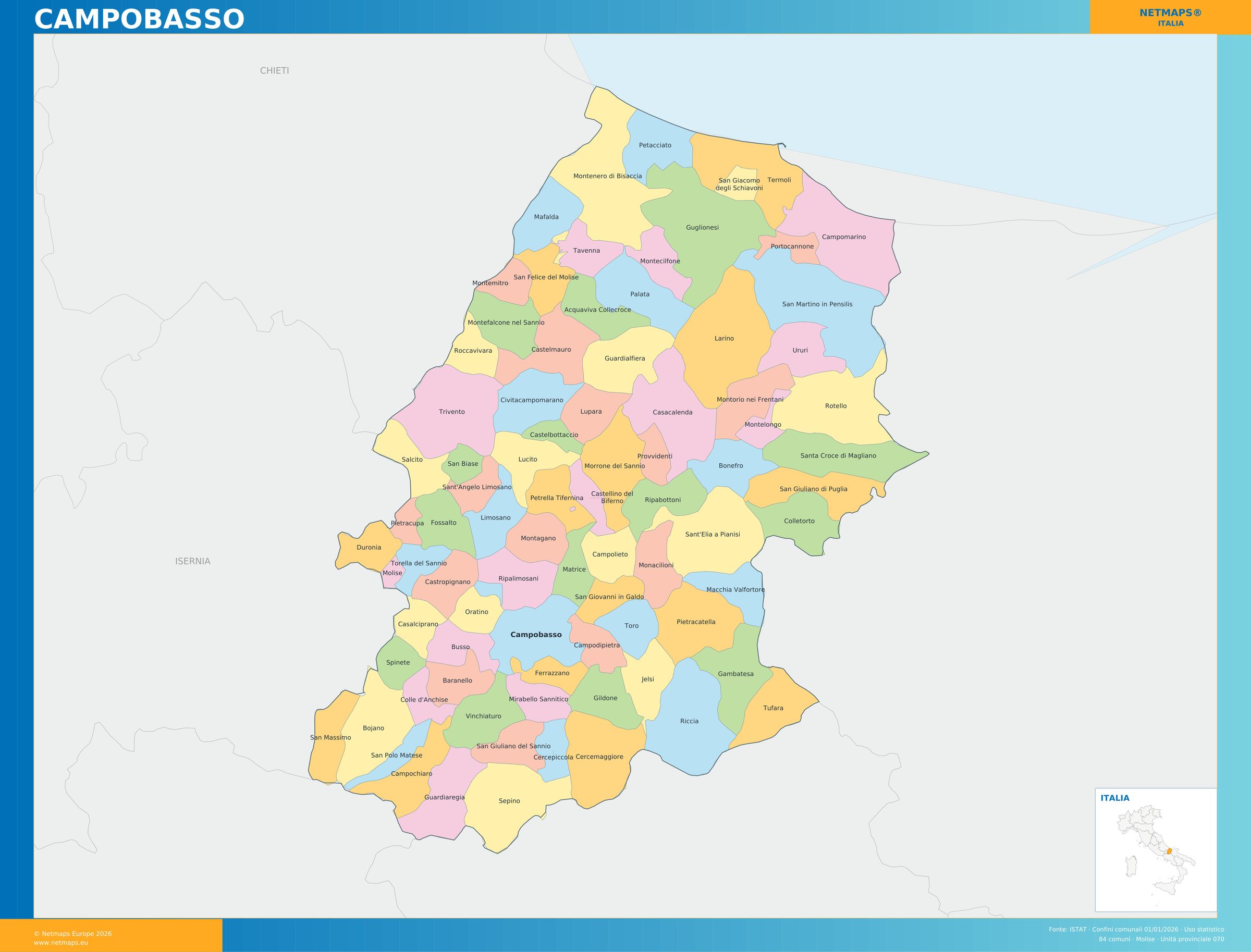 Mappa della provincia di Campobasso