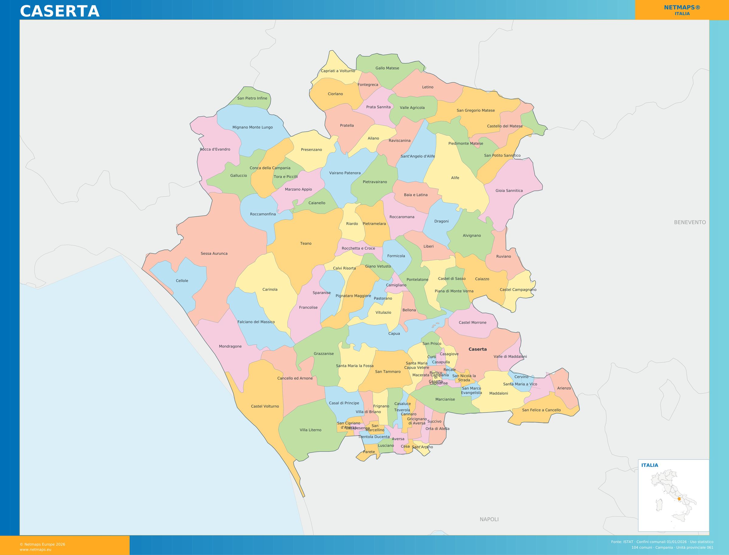 Mappa della provincia di Caserta