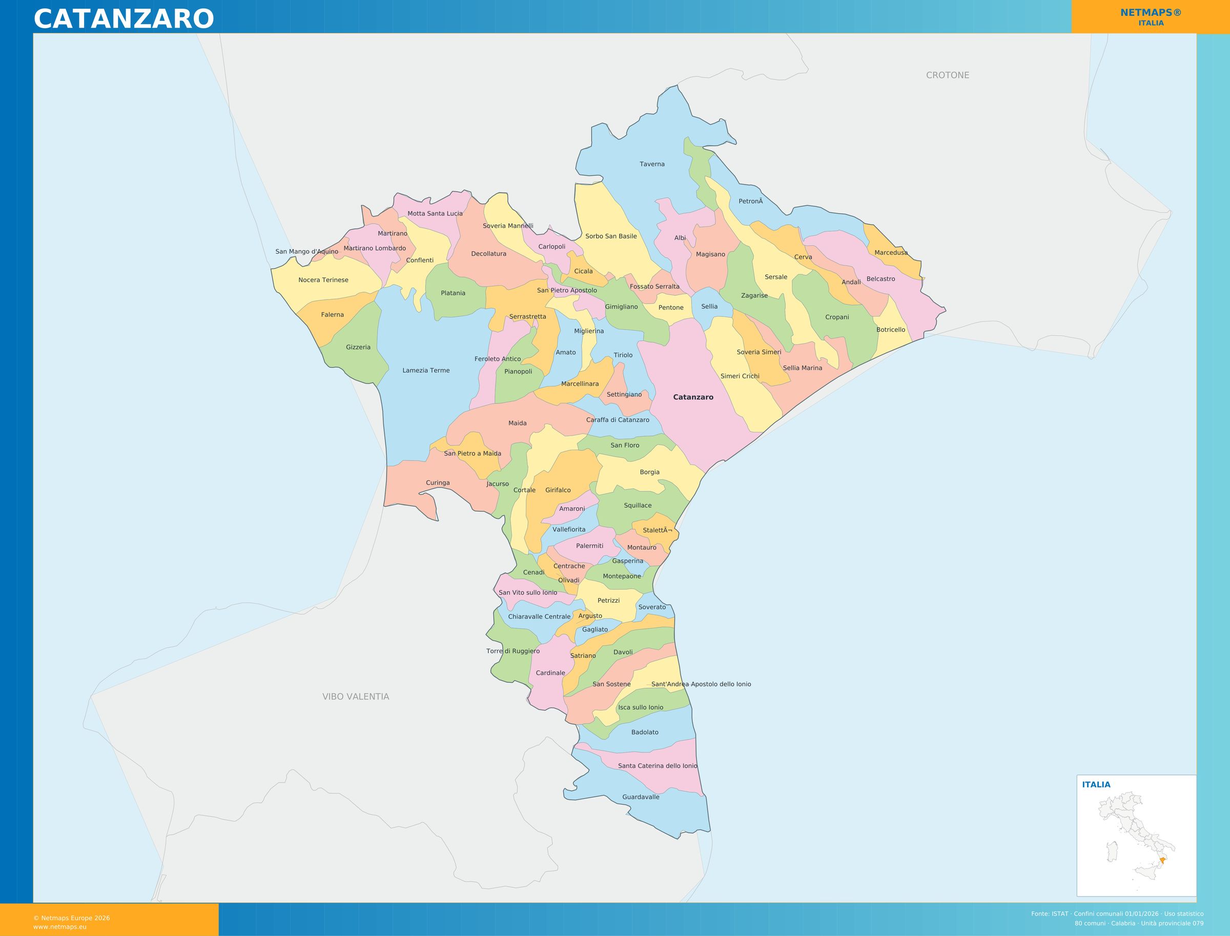 Mappa della provincia di Catanzaro