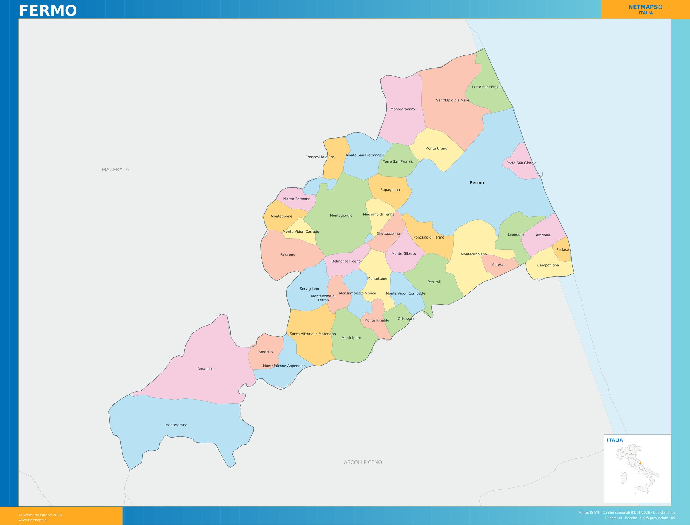 Mappa della provincia di Fermo