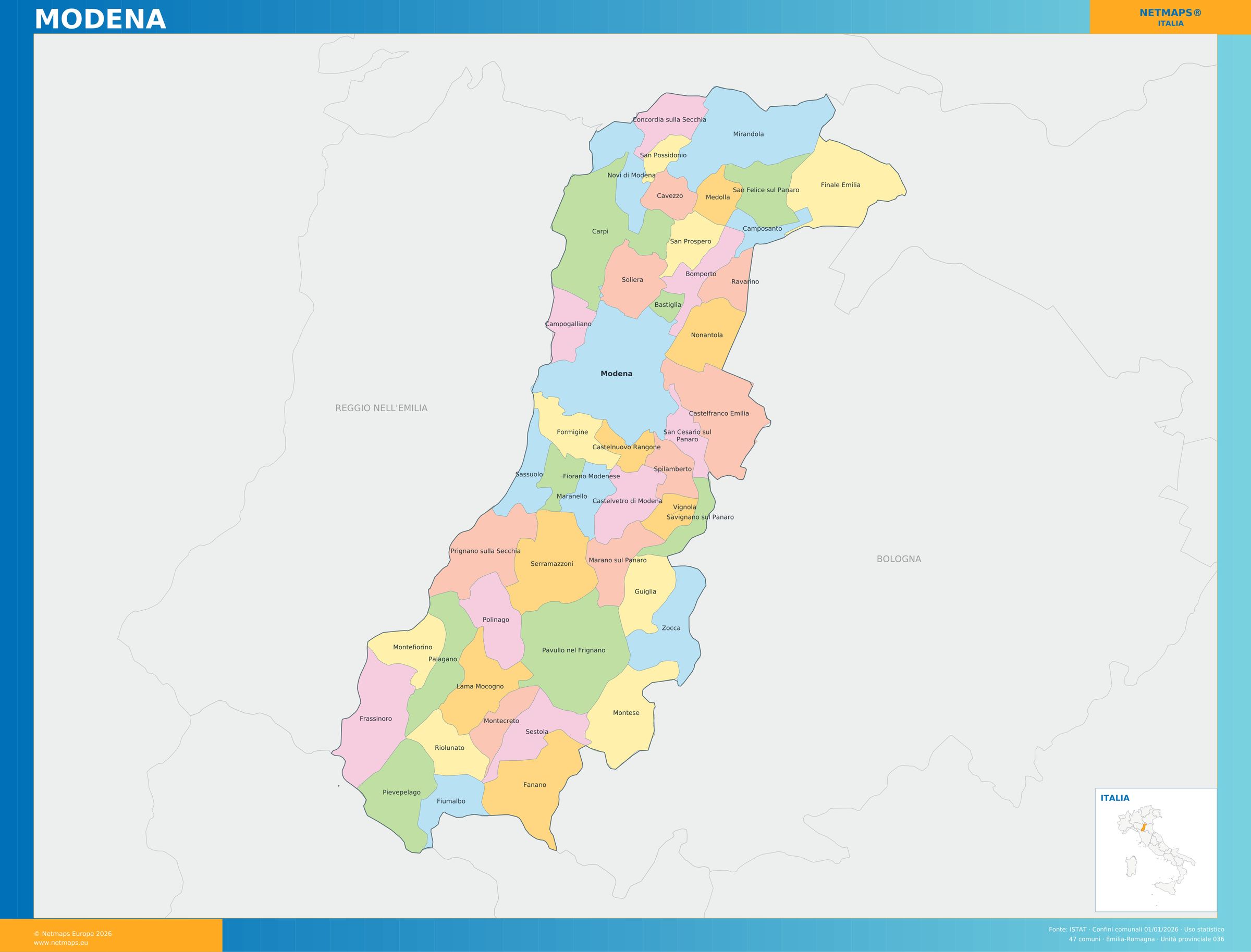 Mappa della provincia di Modena