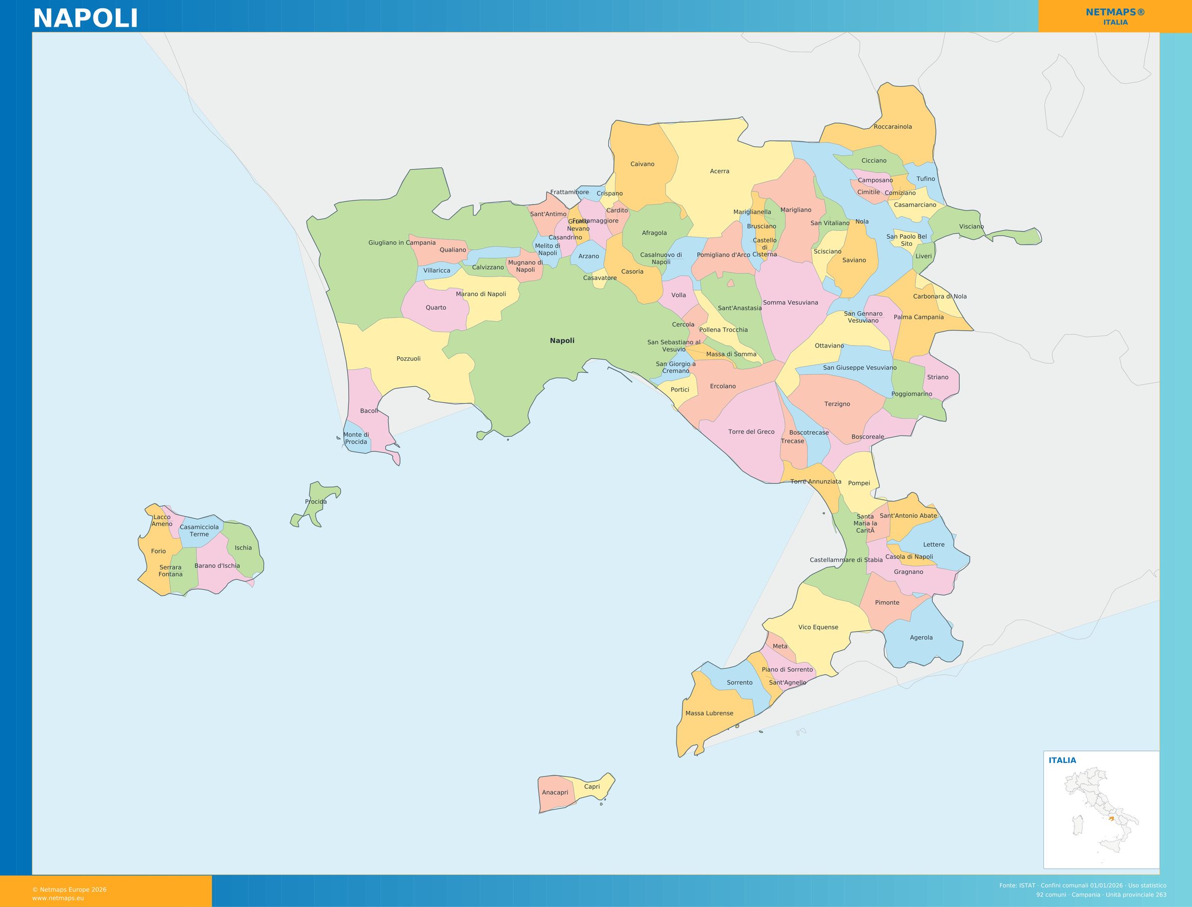 Mappa della provincia di Napoli