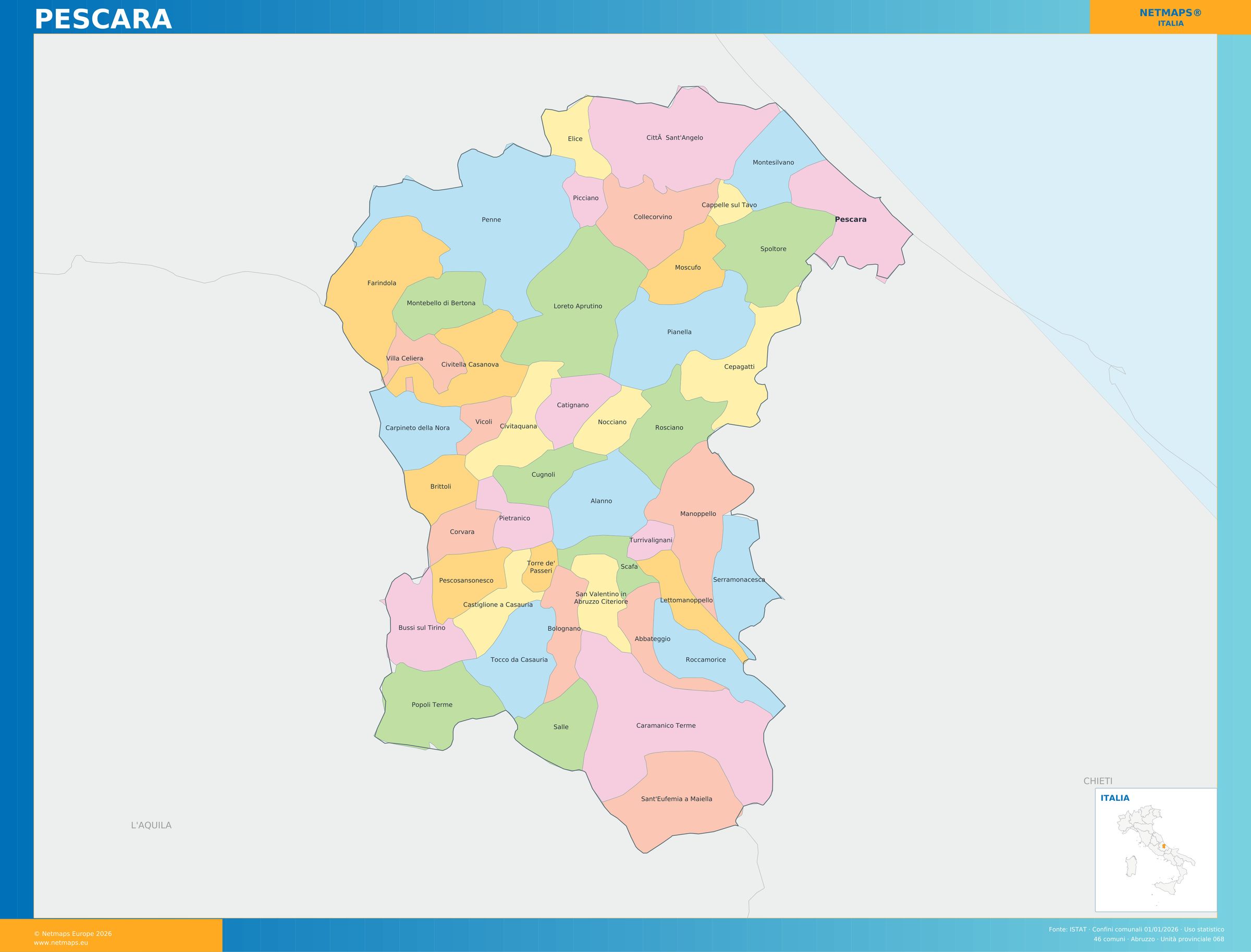 Mappa della provincia di Pescara