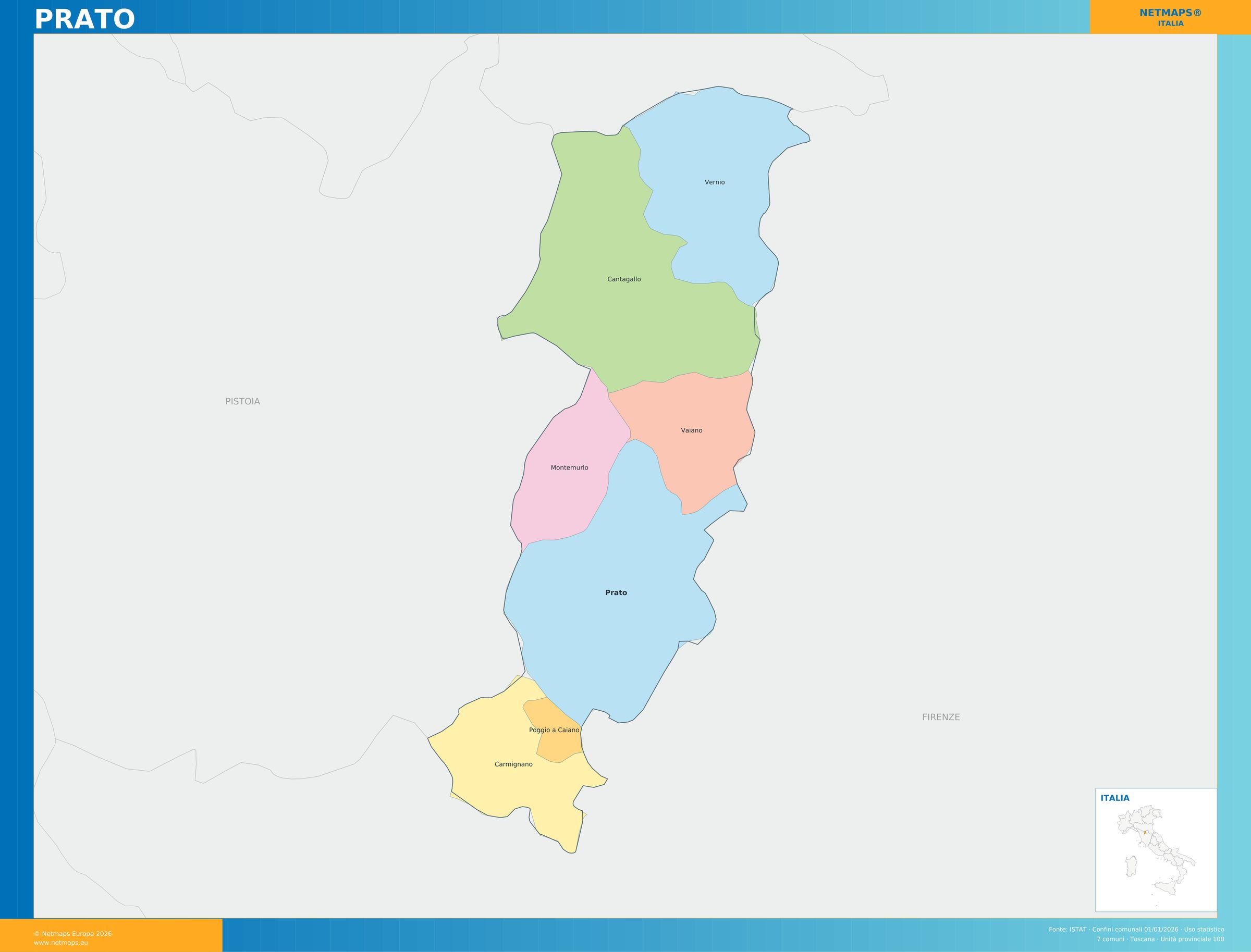Mappa della provincia di Prato