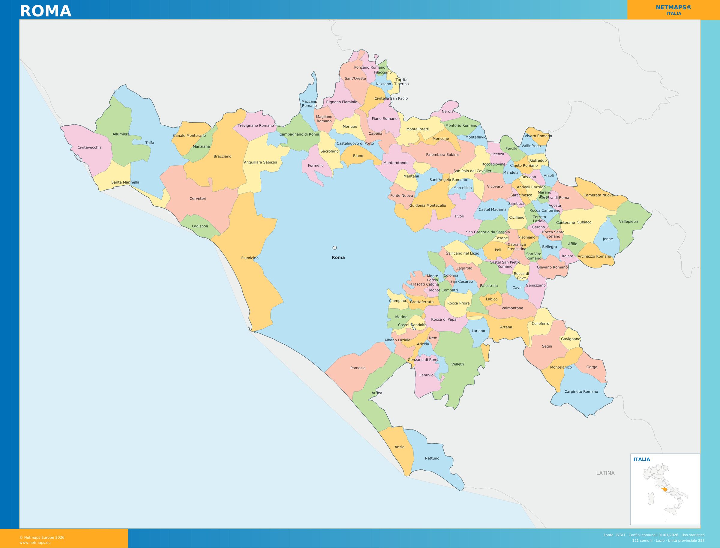 Mappa della provincia di Roma