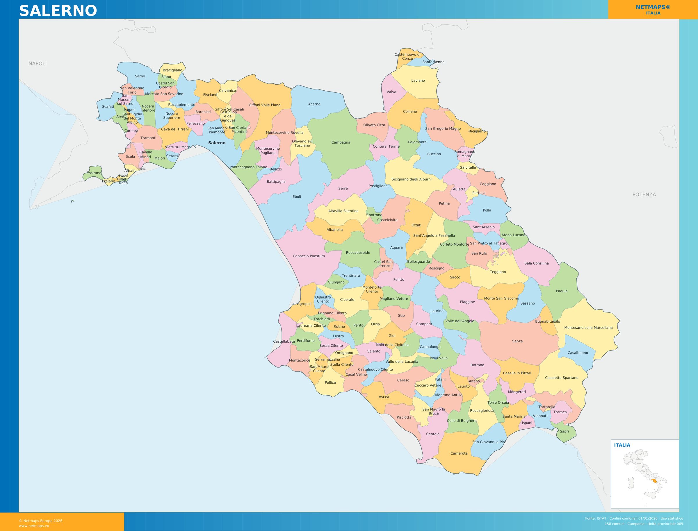 Mappa della provincia di Salerno