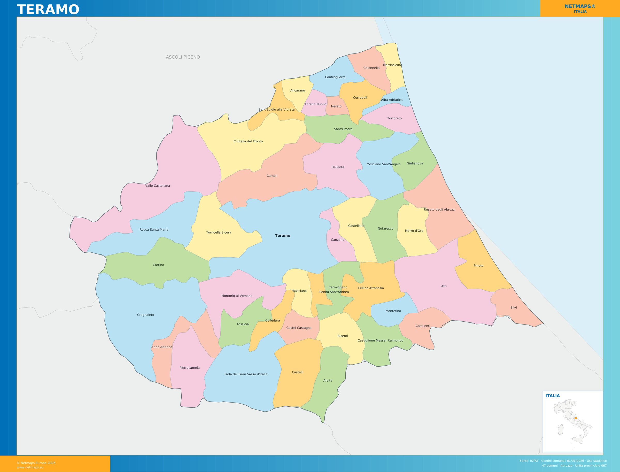 Mappa della provincia di Teramo