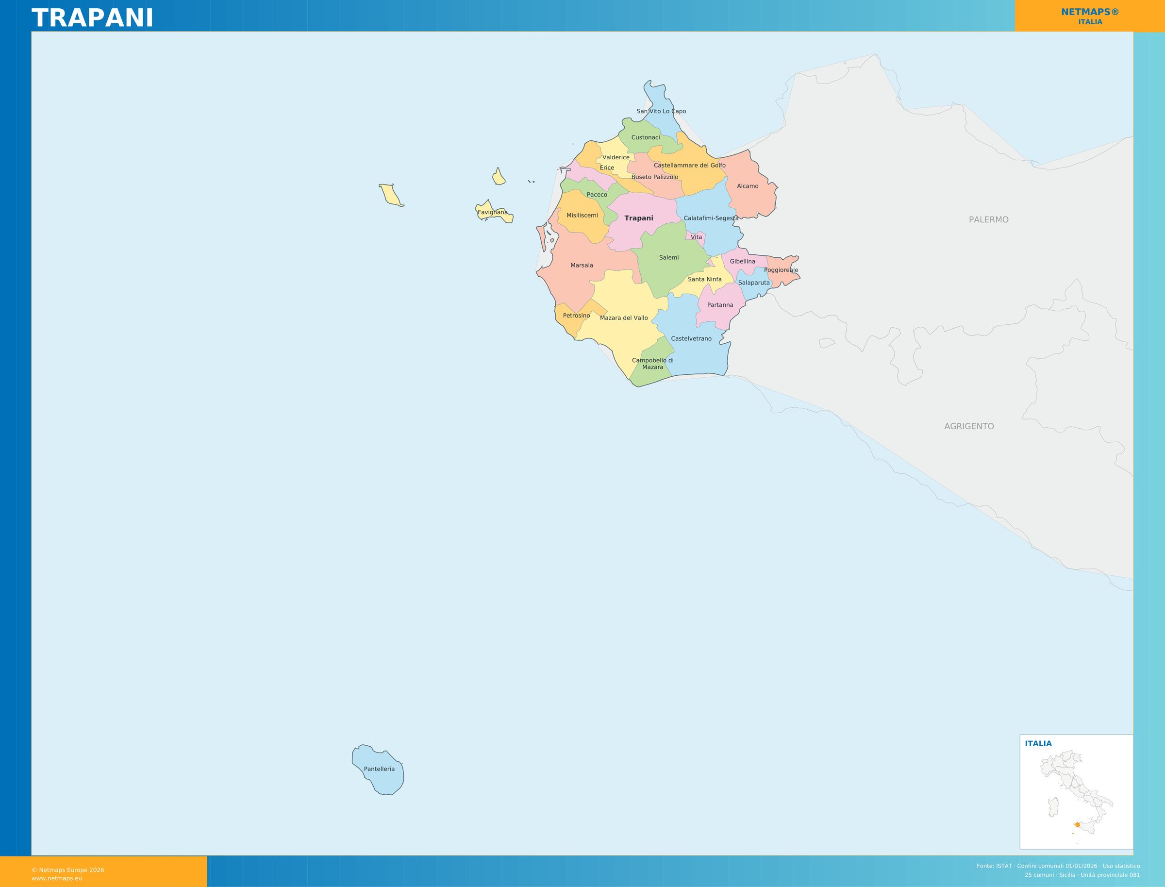 Mappa della provincia di Trapani