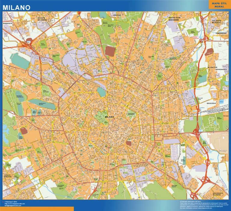 Mappa murale Milano