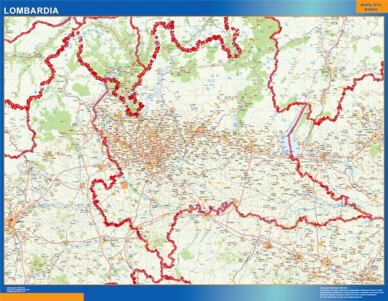 Mappa murale Lombardia