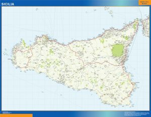 Mappa murale Sicilia