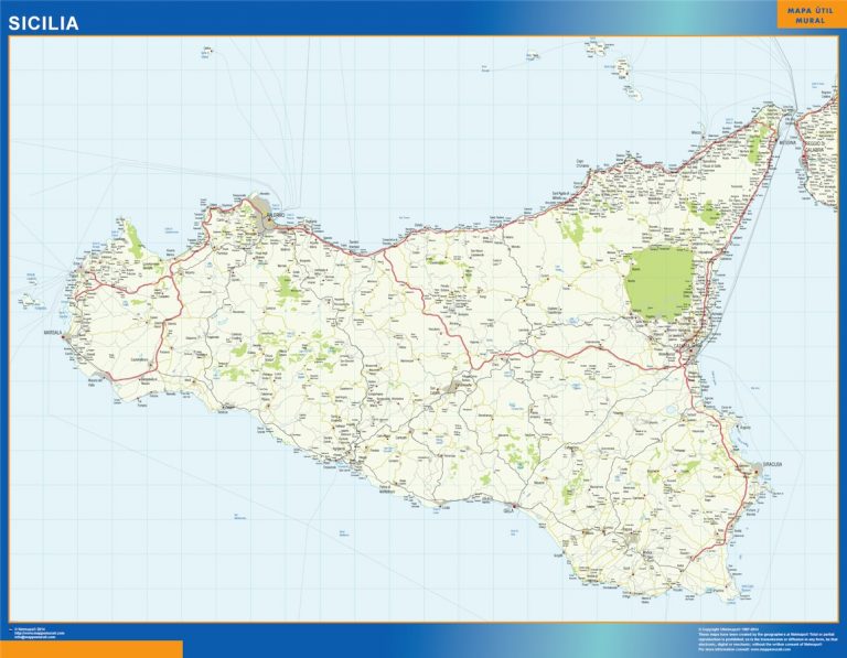 Mappa murale Sicilia