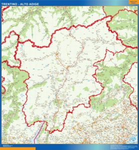 Mappa murale Trentino-Alto Adige