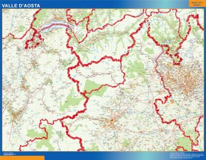 Mappa murale Valle d'Aosta