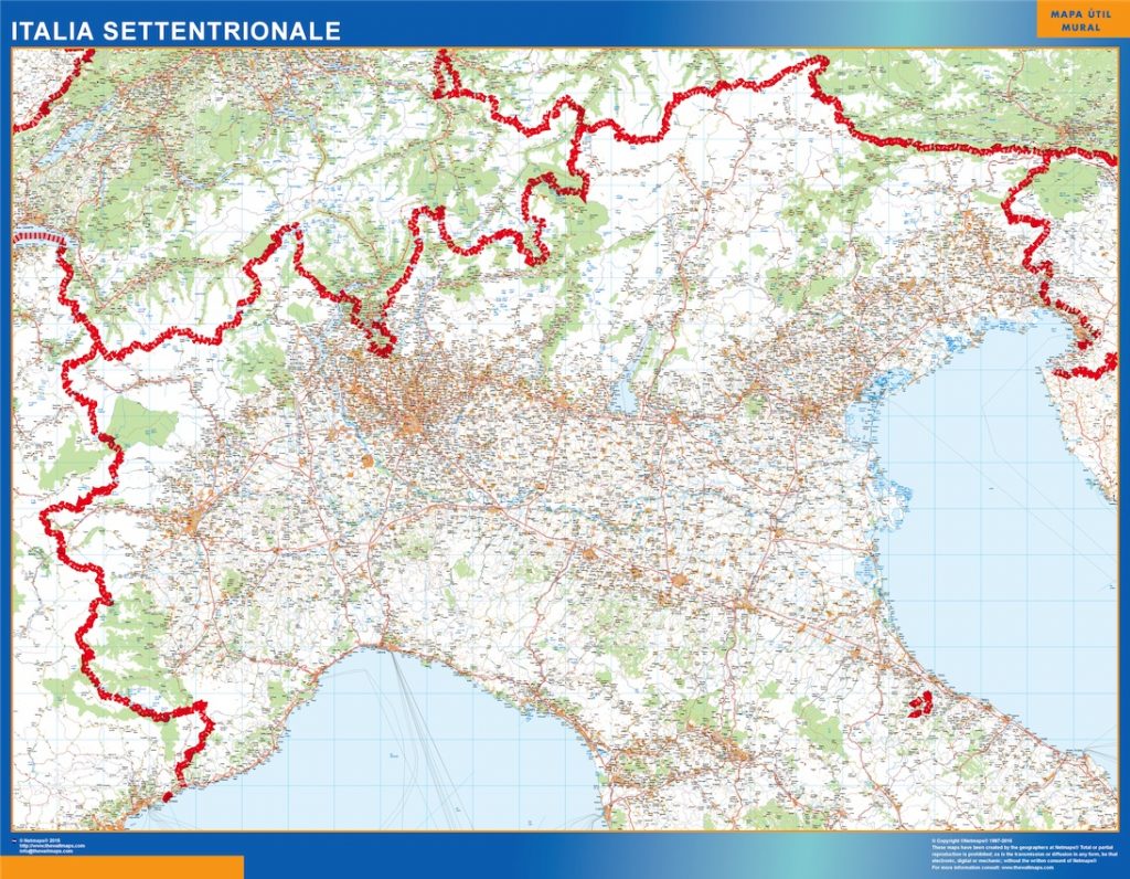 Mappa delle strade del Nord Italia
